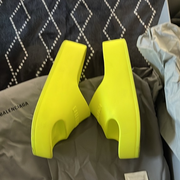 Balenciaga chunky slide rubber logo acide lime size C 36 - Picture 11 of 16